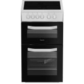 Hotpoint HTE5VCW 50Cm Electric Twin Cavity Cooker - White