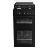 Hotpoint HDG5GCB 50Cm Gas Double Oven Cooker - Black
