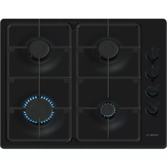 Bosch PBP6B6K60 60cm Black Gas Hob with 4 Burners