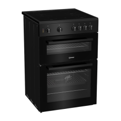 Indesit IT60V9KMBUK 60cm Twin Cavity Ceramic Cooker - Black