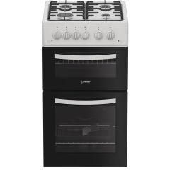 Indesit ITG5GMW 50Cm Gas Twin Cavity Cooker - White