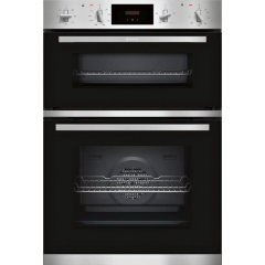 Neff U1GCC0AN0B 59.4Cm Built In Electric Double Oven - Black + Steel