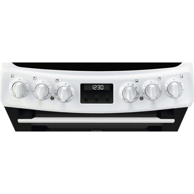 AEG CCX1530ACW 55cm Double Oven Electric Cooker with Ceramic Hob - White