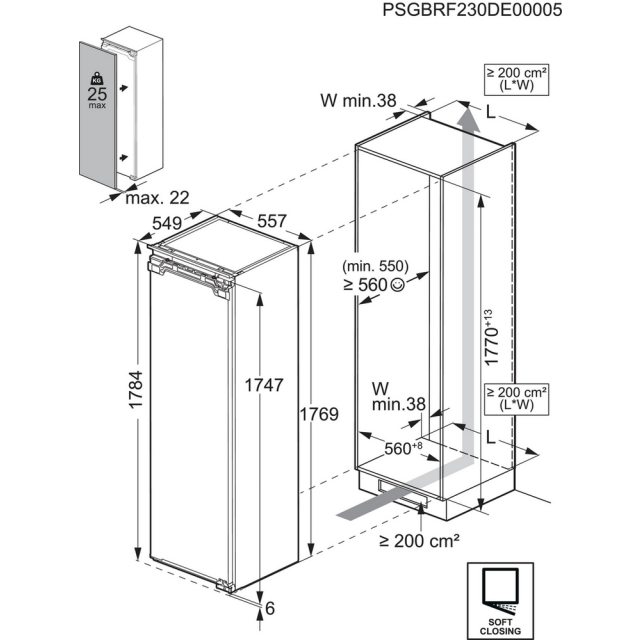 AEG NAB7N181EC Integrated No Frost Upright Freezer