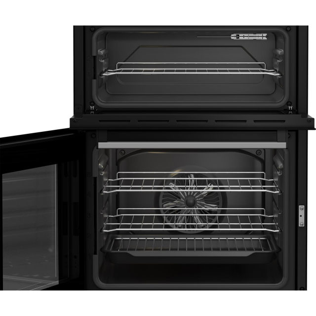 Beko EDC6731S 60cm Double Oven Electric Cooker with Vitroceramic Hob - Silver