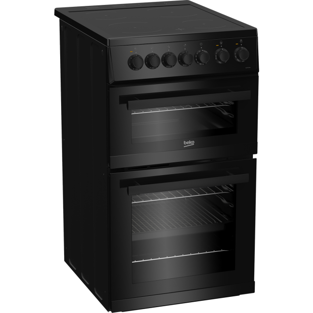 Beko EDVC503B 50cm Electric Double Oven with Ceramic Hob - Black
