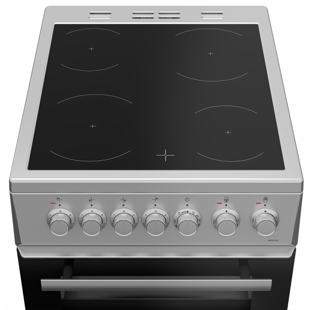 Beko EDVC503S 50cm Double Oven Electric Cooker with Ceramic Hob - Silver