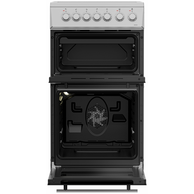 Beko EDVC503S 50cm Double Oven Electric Cooker with Ceramic Hob - Silver