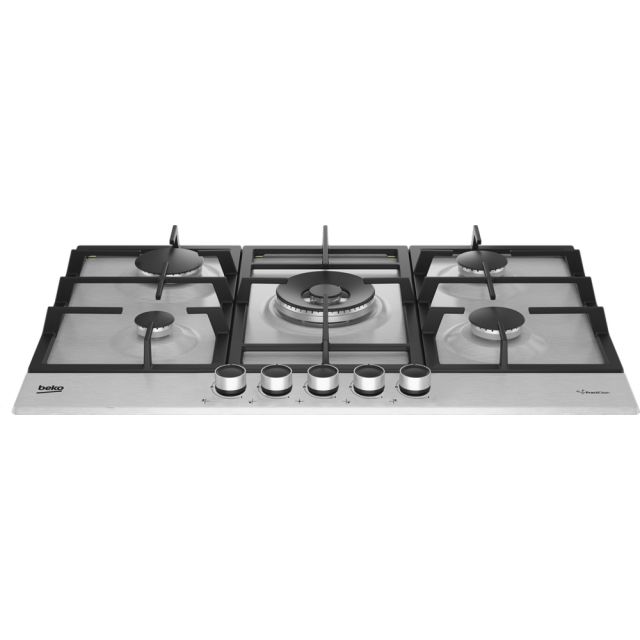 Beko HIAW75225SXE 75cm Gas Hob with Front Knob Controls - Stainless Steel