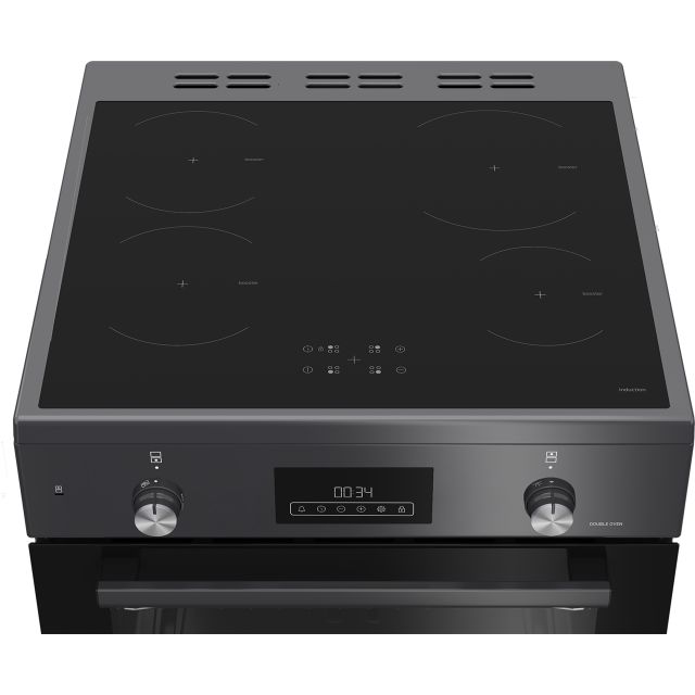 Blomberg HIRN651N 60cm Double Oven Electric Cooker with Induction Hob - Anthracite