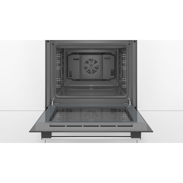 Bosch HHF113BR0B 59.4cm Serie 2 Built In Electric Single Oven with 3D Hot Air - Stainless Steel
