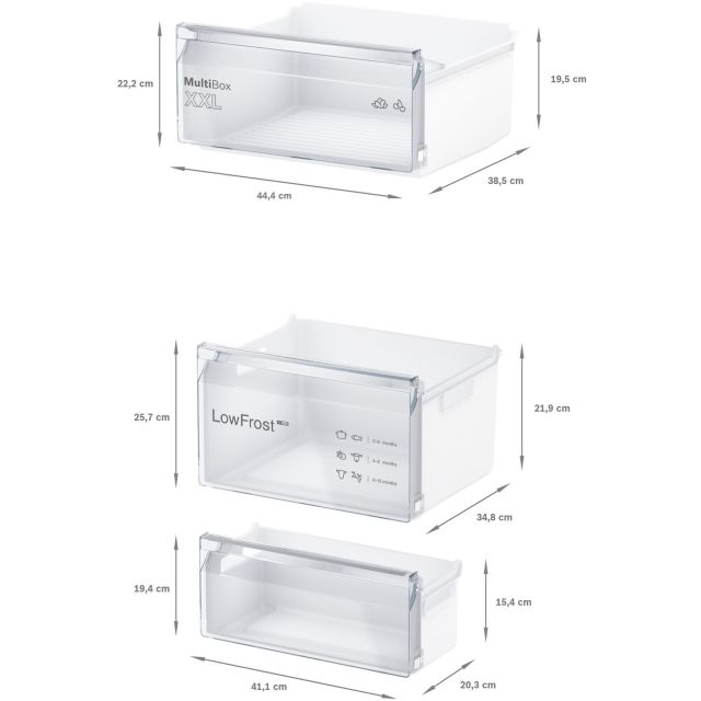Bosch KIV87NSE0G 54.1cm 70/30 Built In Fridge Freezer - White