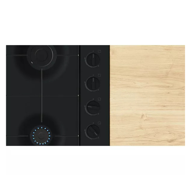 Bosch PBP6B6K60 60cm Black Gas Hob with 4 Burners