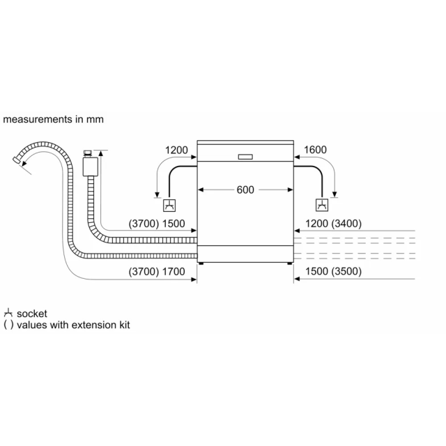 Bosch SMI2HTB02G 60cm Semi-integrated Dishwasher