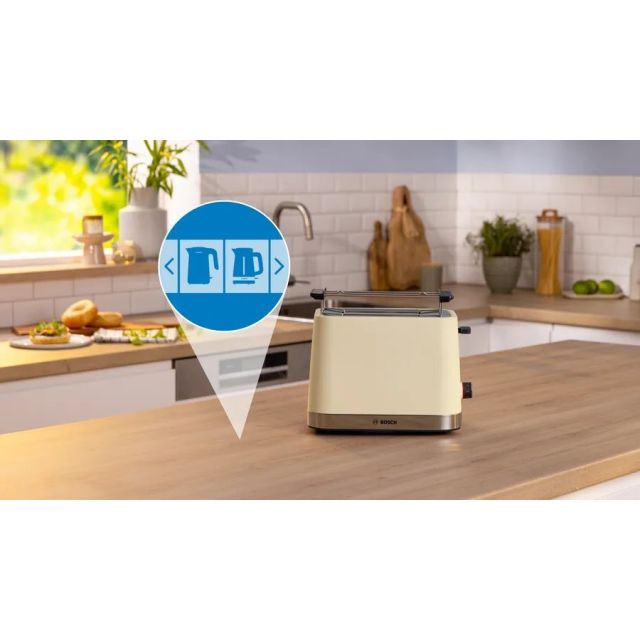 Bosch TAT4M227GB 2 Slice Toaster - Cream