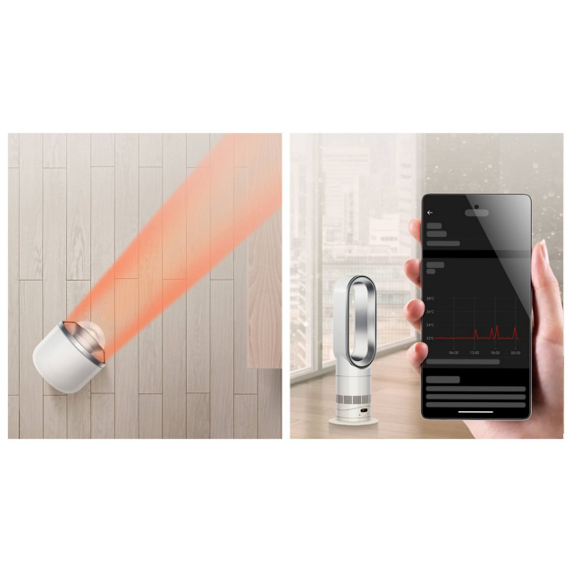 Dyson 330HF1 Hot+Cool Fan Heater - White & Nickel