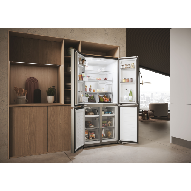 Haier HCR3818ENMM 83.3cm Total No Frost Multi Door Fridge Freezer - Inox