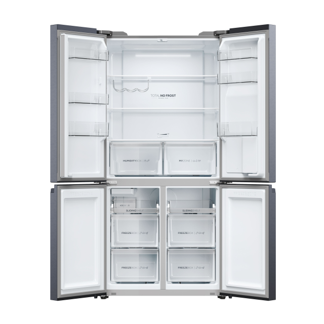 Haier HCR5919EHMB 90cm 60/40 Frost Free American Fridge Freezer - Brushed Black