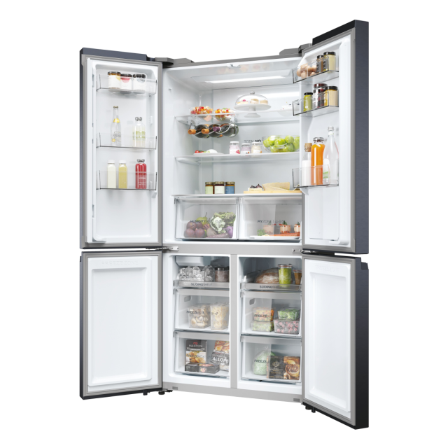 Haier HCR5919EHMB 90cm 60/40 Frost Free American Fridge Freezer - Brushed Black