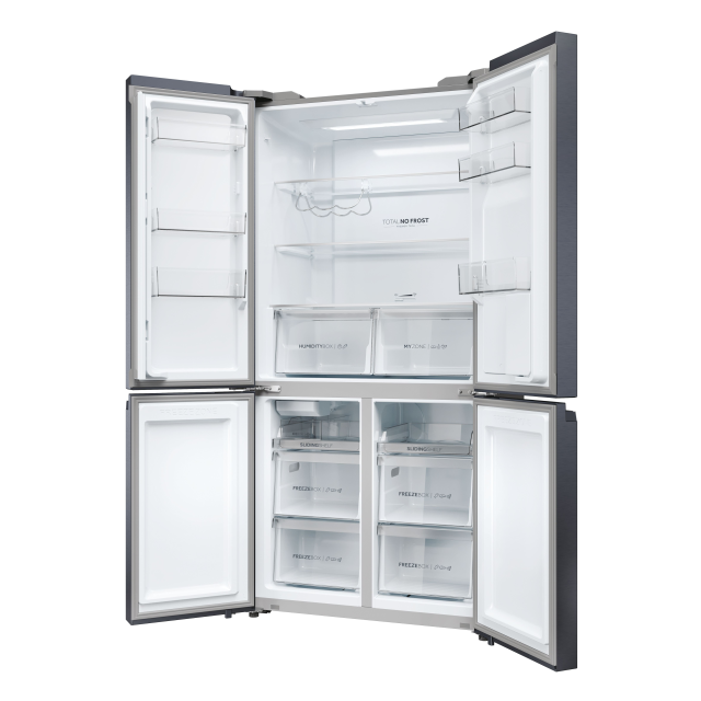 Haier HCR5919EHMB 90cm 60/40 Frost Free American Fridge Freezer - Brushed Black