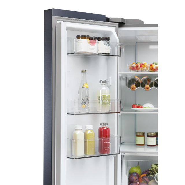 Haier HCR5919EHMB 90cm 60/40 Frost Free American Fridge Freezer - Brushed Black