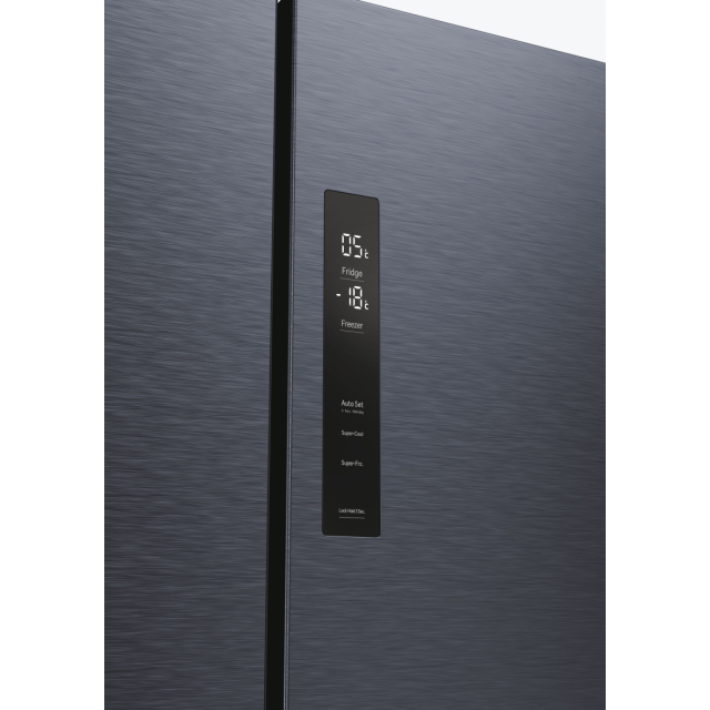 Haier HCR5919EHMB 90cm 60/40 Frost Free American Fridge Freezer - Brushed Black