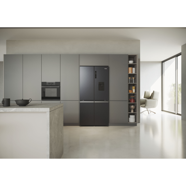 Haier HCR5919EHMB 90cm 60/40 Frost Free American Fridge Freezer - Brushed Black