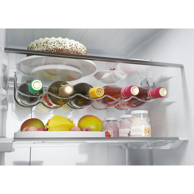 Haier HTW5618EWMP 59.5cm 3D Fridge Freezer - Dark Inox