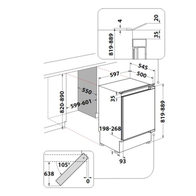 Hotpoint HBUF011 Built Under Fridge With Freezer Box