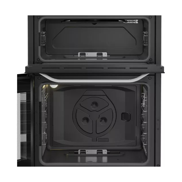 Hotpoint HDG6GDCW 60cm Double Gas Cooker with Glass Lid