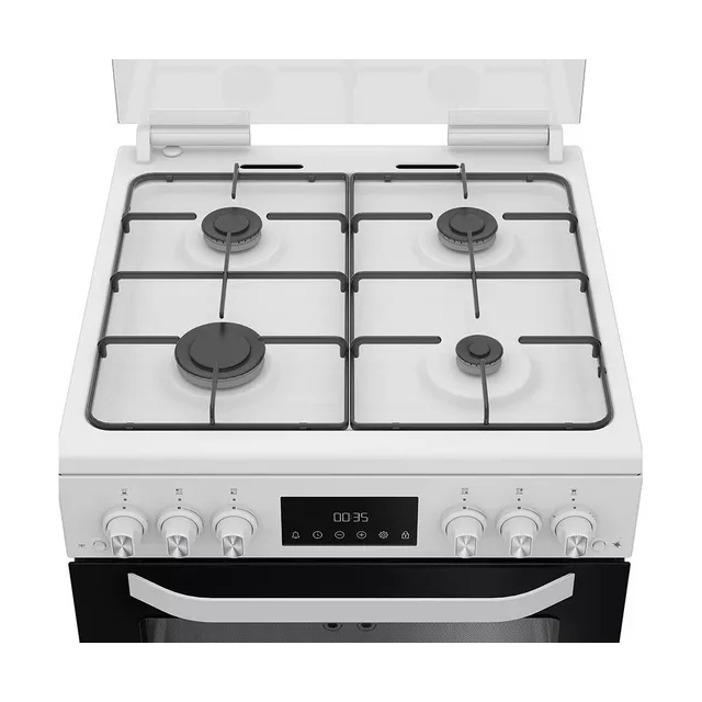 Hotpoint HDG6GDCW 60cm Double Gas Cooker with Glass Lid