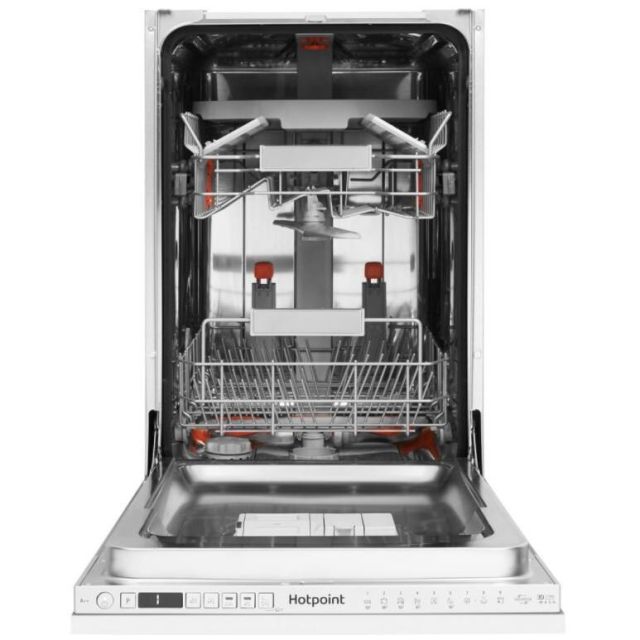 Hotpoint HSIO3T223WCEUKN integrated Slim Dishwasher in Silver - 10 Place Settings