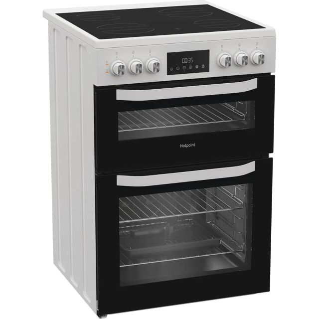 Hotpoint HTE6VDCW 60Cm Electric Twin Cavity Cooker With Multiflow