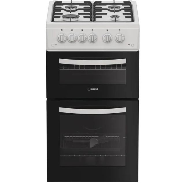 Indesit ITG5GMW 50Cm Gas Twin Cavity Cooker - White