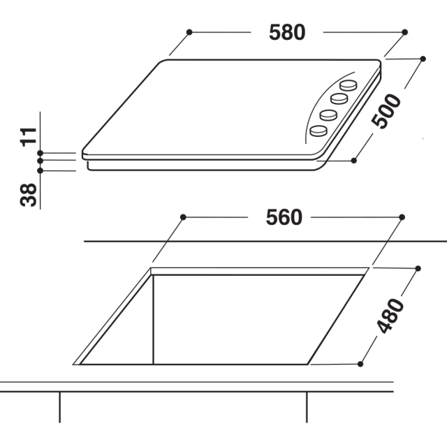 Indesit PAA642IWH 4 Burner Gas Hob