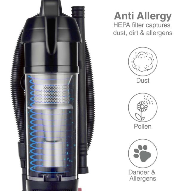 Powersonic HOMHT108 Bagless Upright Vacuum Cleaner - Black - 800W