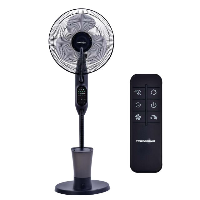 Powersonic PWRHT505 Powersonic Pedestal Oscillating Misting Fan - 3 Speed