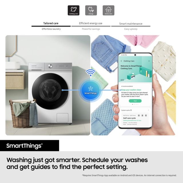 Samsung WW90CGC04DABEU WiFi-enabled 9kg 1400 Spin Washing Machine - Black