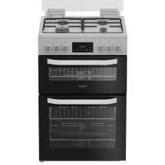 Hotpoint HDG6GDCW 60Cm Gas Double Oven Cooker - White