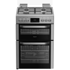 Hotpoint HDG6GDCX 60Cm Gas Double Oven Cooker - Silver